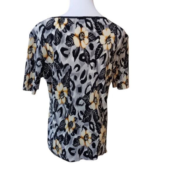 VINTAGE Accordion‎ Pleated Stretchy Top Blouse S Floral Boho Event Career Boho - Picture 8 of 9